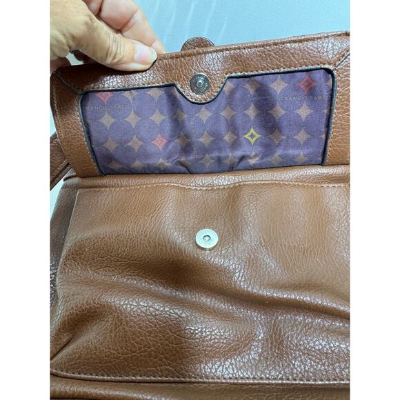 Franco Sarto  town Leather Cross Body Zippered Handbag Purse Boho Adjustable - Picture 8 of 14